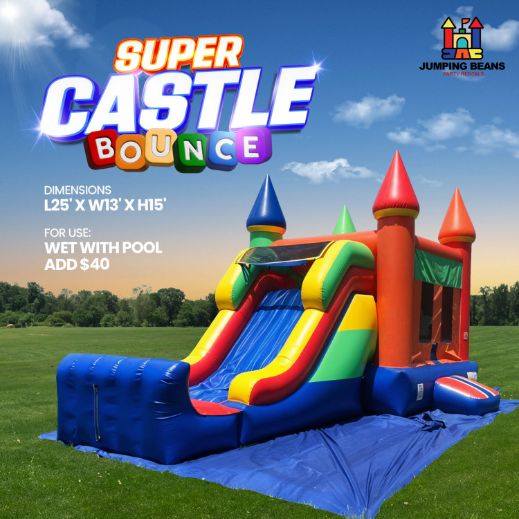 Super Castle Bounce and Water Slide Combo DRY
